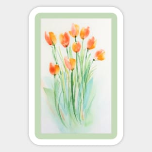 Bunch of Tulips in Watercolor Sticker